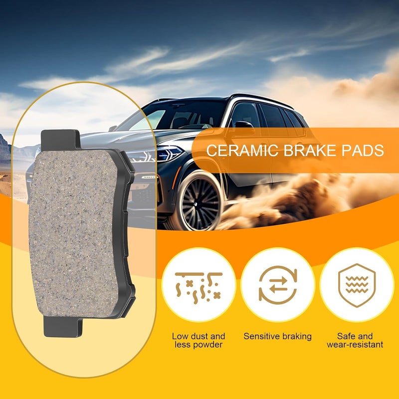 SUPLABEL HZ537 Premium Replacement Rear Brake Pad Set Compatible with Acura and Honda Accord Civic CRZ Prelude S200 - Image 2